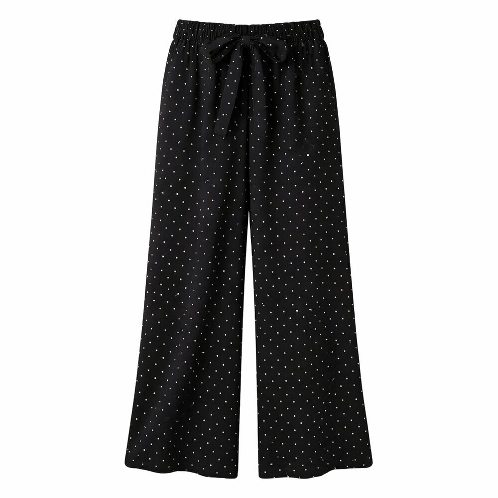 NWT TORRID Black Dot Weave Wide Leg Belted Pants Size 16 - Picture 1 of 3